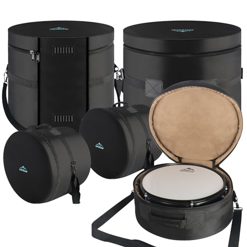 EASTROCK 5-Piece Drum Bag Set for 12" Tom, 10" Tom, 14" Snare, 16" Floor Tom, 22" Bass Drum, Drum Cases (5pc Fusion Set) by EASTROCK - Used condition - US$119.37