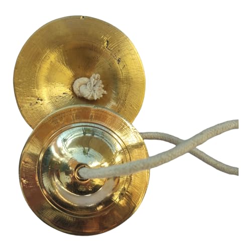 BHAVICREATION Manjeera Manjira Brass Manjeera Hand Cymbal Finger Cymbal - Thumbnail 3