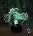 Produktbild Optische Täuschung 3D Motorrad Nacht Licht 16 Farben Andern Sich Fernbedienung USB-Strom Touch Schalter Dekor Lampe LED Lampe Tisch Kinder Brithday weihnachten Geschenk