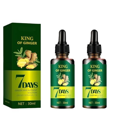 Hair Regrow 7 Day Ginger Essential Oil King of Ginger Serum Essence Oil Loss Treatment Growth for Men & Women (2 PACK)