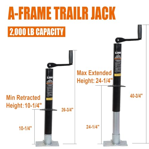 Image of Big RED ATR39004R-1 A-Frame Trailer Jack, 1 Ton (2,000 lb.) Capacity