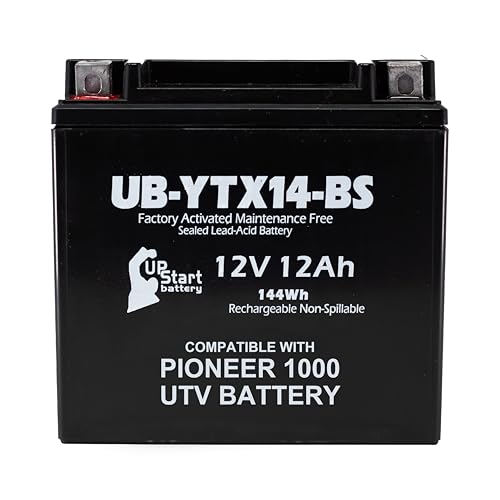 YTX14-BS Replacement For Honda Pioneer 1000 Battery - Compatible With Honda Pioneer 1000-5 Battery Side By Side Dual UTV ATV 16-18