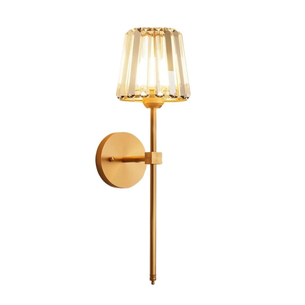 Aplique de pared dorado recargable con cristal para crear ambiente en tu dormitorio 1