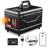 GEARLASSO 12V/24V/110V 8KW Diesel Heater All-in-One Air Diesel Parking Heater with APP Remote Control and Charger LCD Screen Suitable for Home Shop Garage RV Trailer Boat, Black