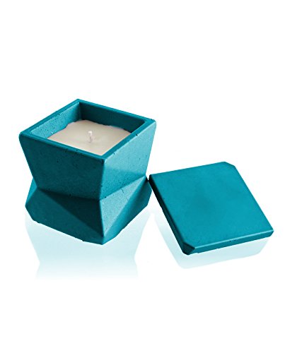 Candellana Candles Candlefort Concrete Candle-Modern III-Marine Blue, Scent: for Her
