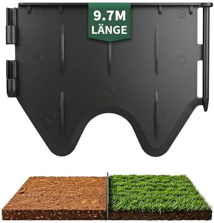 Forever Speed Rasenkante Kunststoff Flexible Rasenkante 9.7mx13cm(LxH),Leicht zu Verarbeitende Flexible Beeteinfassung,Beetbegrenzung Beetumrandung Rasenkantenband