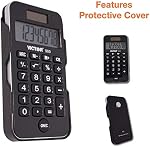 Victor 900 8 Digit Pocket Calculator with Slide-On Cover & Antimicrobial Protection, Black