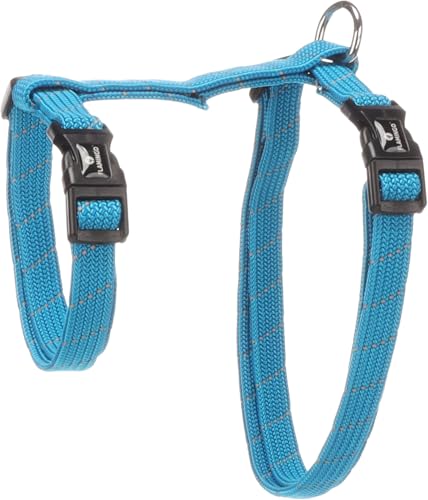 cat harness - large cat Elza blue - 22-32cm - 35-56cm - leash 120cm - adjustable nylon - reflective - with carabiner - Image 3