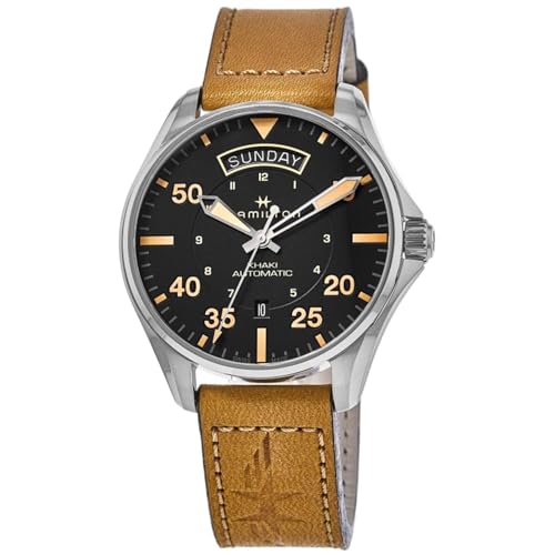 Hamilton Herren Analog Automatik Armbanduhr Khaki Aviation Swiss Made