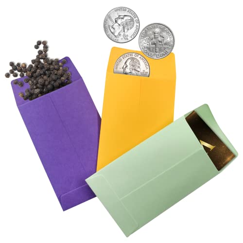 Vanra 150 Pcs Coin Envelopes #1 Seed Envelopes Colorful Small Parts Envelope With Gummed Flap For Mini Parts Stamps Collection (2 1/4 X 3 1/2 Inches) #TOP2