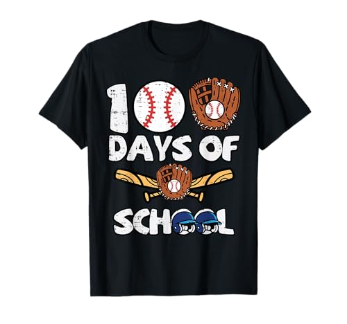 100 Days of School Baseball 100th Day Ragazzi Bambini Bambino Uomini Maglietta