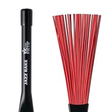 Pair of Vic Firth Jazz Rakes designed to bridge the gap between brushes and rods Retractable thin red flexible bristles can be used like jazz brushes but with the projection required for rockier genres Great for fusion and jazz styles Black plastic c...