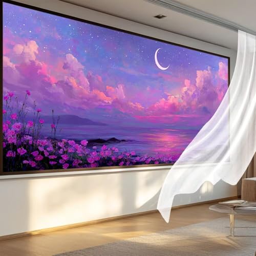 Peinture diamant adulte grand format lune pour une chambre zen
