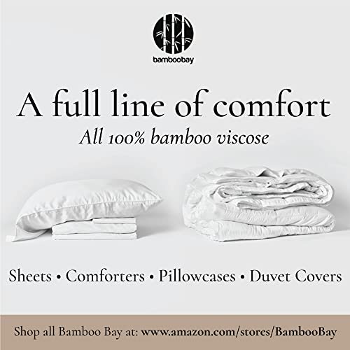 Bamboo Bay Luxury Bamboo Sheets King Size - 6 Piece Ultra Soft King Cooling Sheets For Hot Sleepers - 100% Organic Bamboo King Sheet Set Fits Up To 16" Deep Pocket - Eco Friendly - King - White #TOP6