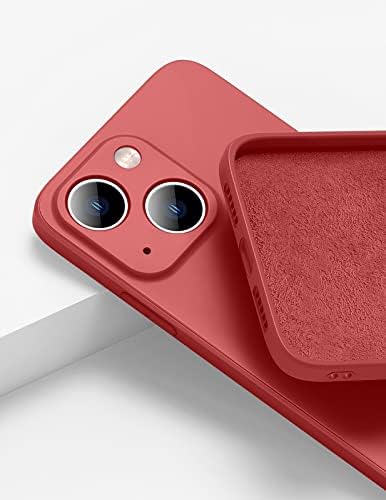 VUTR Case z Płynnego Silikonu na iPhone'a 13 Odporny Na Wstrząsy [Wbudowana Osłona Aparatu] 6.1" Ochronne Etui iPhone 13, Zielononiebieski