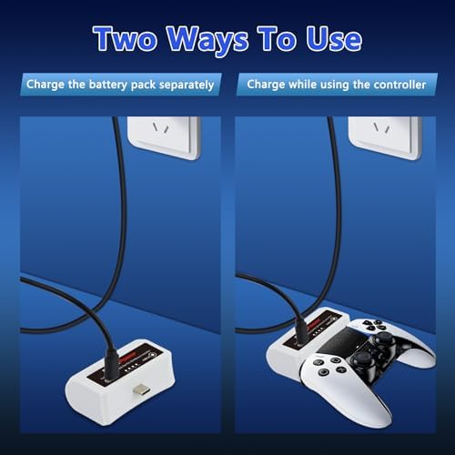 Pickle Power 2 Pack 3500mAh PS5 Controller External Battery Pack for PS5 Dualsense/Edge Controller with USB-C Charging Cable — view 6