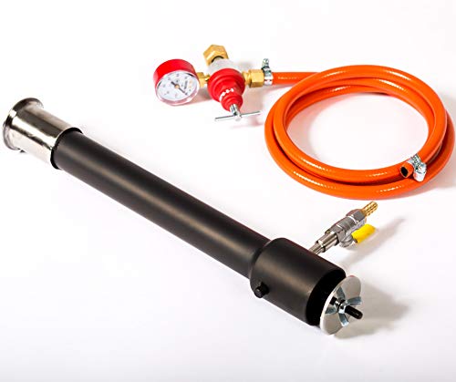 DEVIL-FORGE Gas Burner DFM (308.000 BTU), Gas Ball Valve, air Choke, Propane Forge Furnace Foundry Raku Kiln Blacksmith Farrier Knife