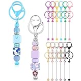 CHarmeFleur Lot de 12 porte-clés avec perles grandes perles pour kit de fabrication de por...