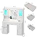 White Makeup Vanity Desk with Mirror and Lights, Large Vanity Table Set with Charging Station, Dressing Table with RGB Cabinets, Makeup Vanity Mirror with Light Desk and Drawers, 3 LED Light Modes