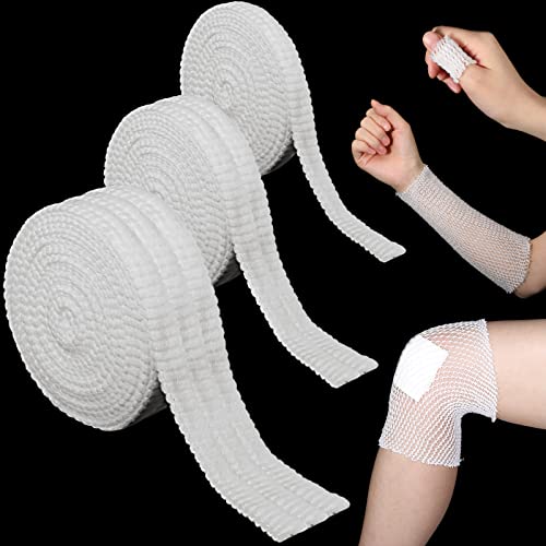 Treela 3 Rolls 3 Size Fix Net Tubular Bandage Elastic Retainer Net Wound Dressing Family Variety Pack For Home Storage, Small Extremities And Large Extremities, Fingers And Toes, 5.5 Yard Long #TOP15