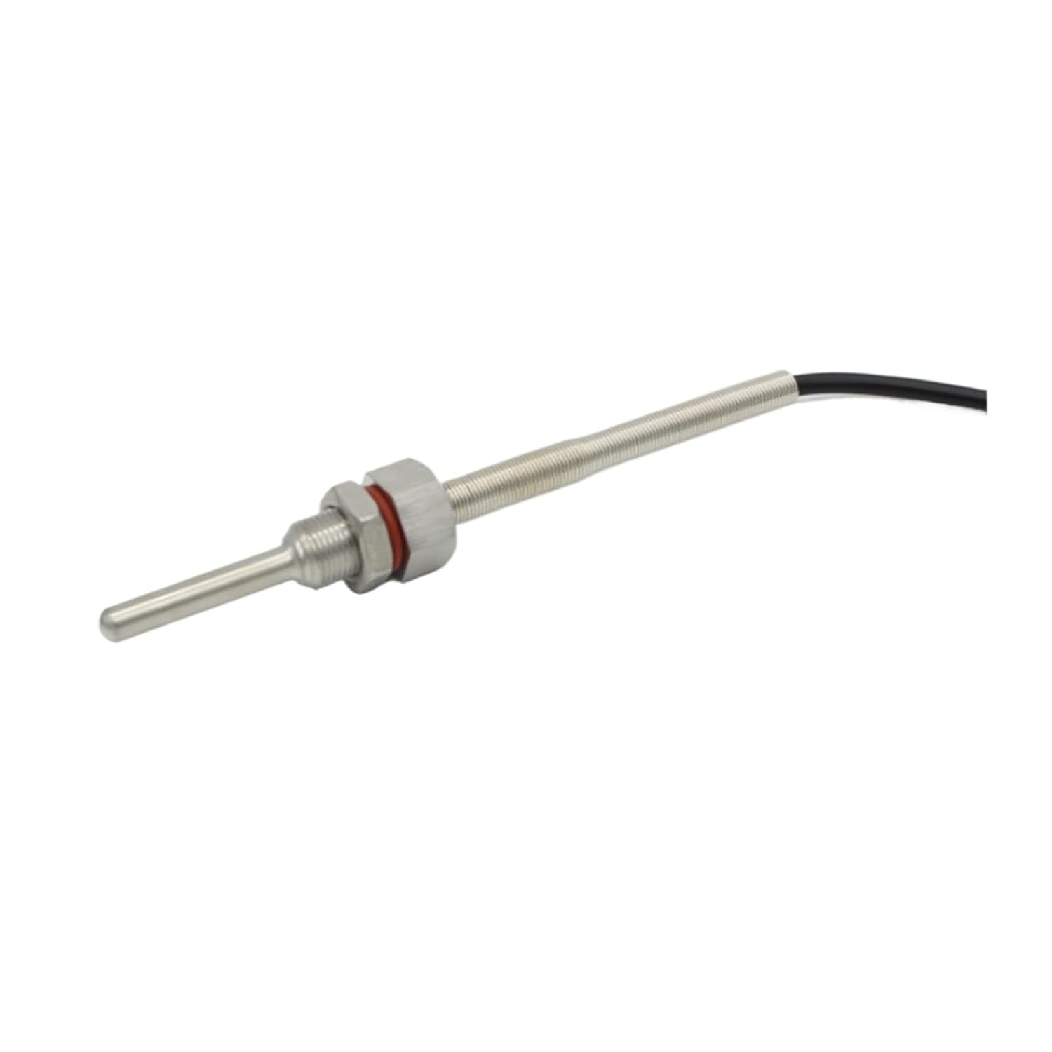 Digital Temperature Sensor M12X1 Thread Probe - Stainless Steel, 6mm OD, 1m PVC Wire, -55°C to 125°C Range(L300mm)