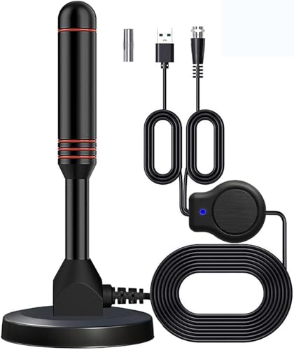 TV Antenna - 2026 Upgraded Indoor TV Antenna 380+ Miles Long Range, Digital Freeview TV Aerial Supports 4K 1080P All TV'S with Signal Amplifier & 16.4FT Coax Cable