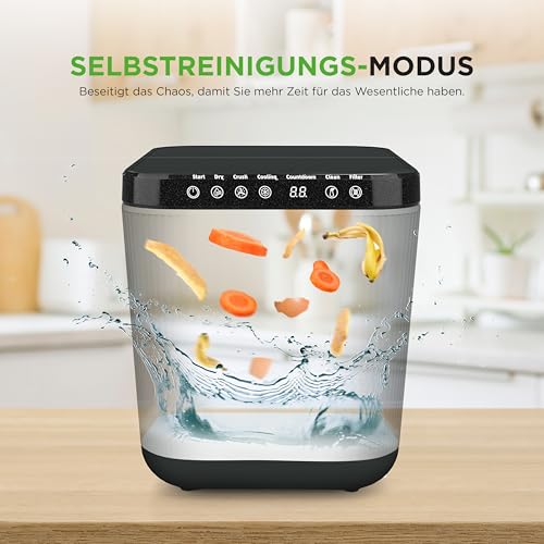 Nutrichef Elektrischer Komposter, 3L- Biomülleimer Küche, Komposteimer- Für Organisches Material & Lebensmittelreste, Küchenkomposter- mit Deckel, Komposter Küche Elektrisch, Selbstreinigungsmodus