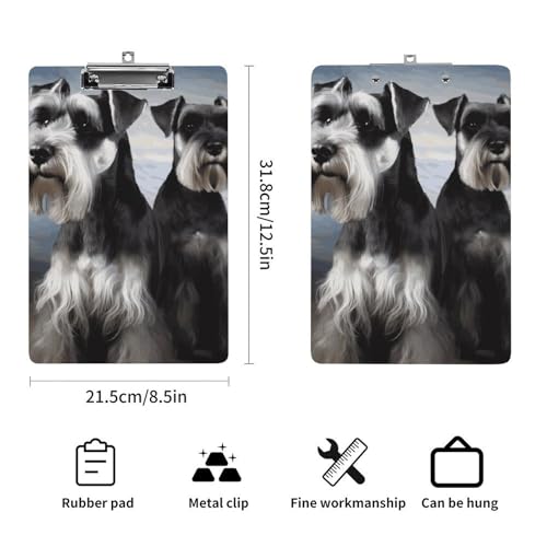 Porte-bloc acrylique schnauzer A4 haute définition à profil bas