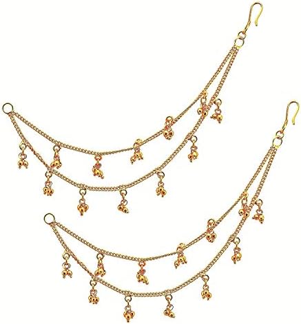 MEENAZ Gold Plated Earchains Bahubali 