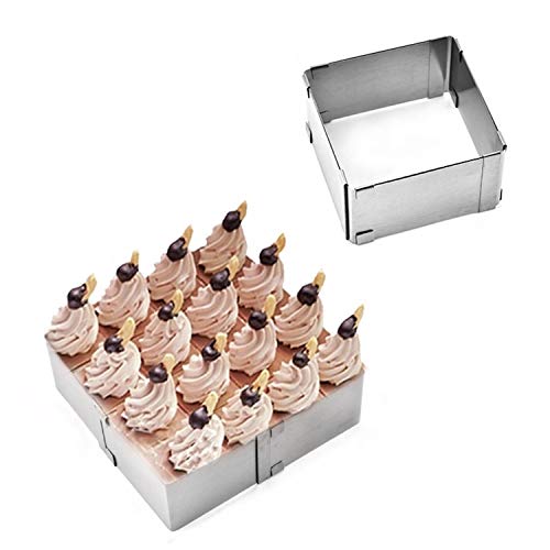 Image of Expresso Adjustable Rectangular /Square Stainless Steel Mousse Cake Ring Bakeware Tool