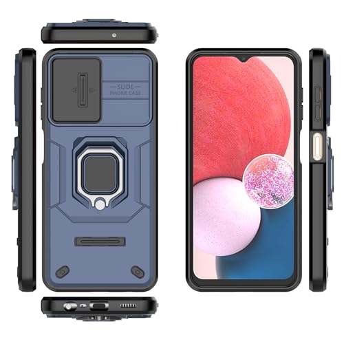 Image of CamShield Pro Case with Slide Camera Protection and 360 Protection Ring Stand Bumper Back Case Cover for Samsung Galaxy A13 5G / A13 4G (Blue)