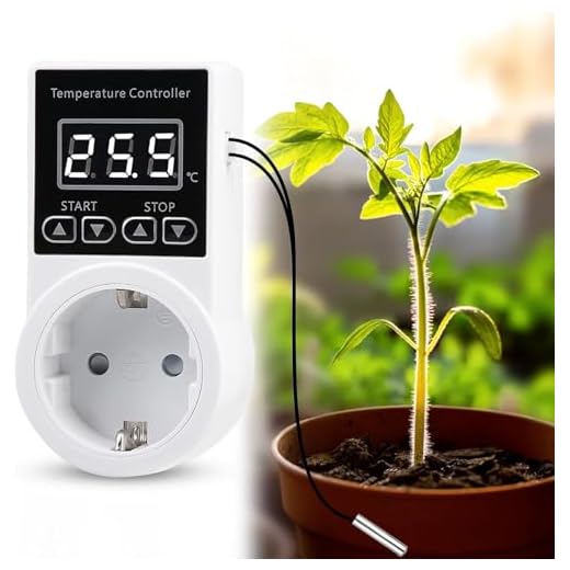 Enchufe termostático con sonda, regulador de temperatura, enchufe digital, termostato con pantalla LCD para frigorífico, germinación de semillas de invernadero, invernadero, acuario