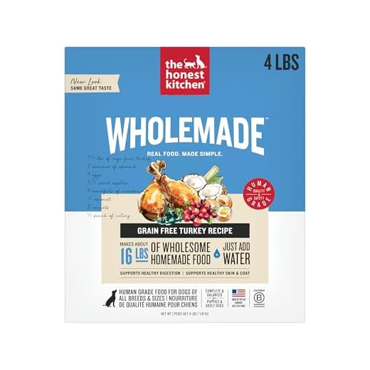 The Honest Kitchen Human Grade Wholemade™ Dehydrated Grain Free Turkey Dog Food - Complete & Balanced Meal or Topper 4 lb Box