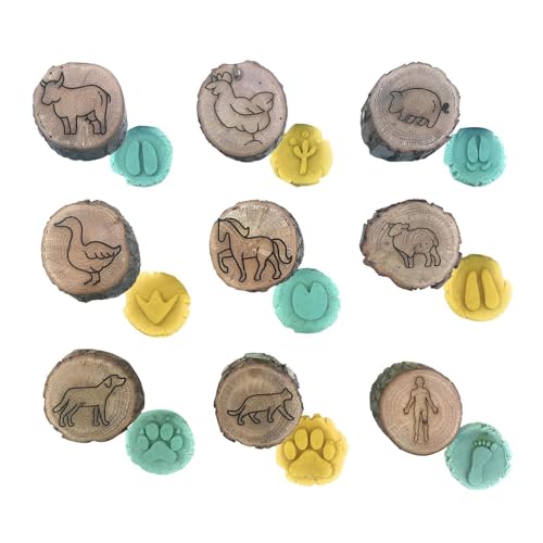 Marcadores de huellas de animales en madera creativa para estimulación infantil y juegos de rastreo 7