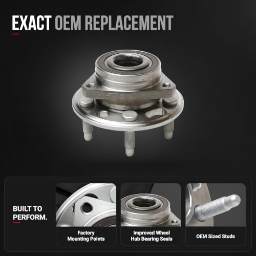 Image of Front Wheel Bearing and Hub Assembly Set of 2 - Compatible with Buick, Cadillac, Chevrolet & More - Allure, Lacrosse, Regal, CTS, XTS, Camaro - Rear Wheel Bearing - Replaces 513288, 513288AA, 951-301