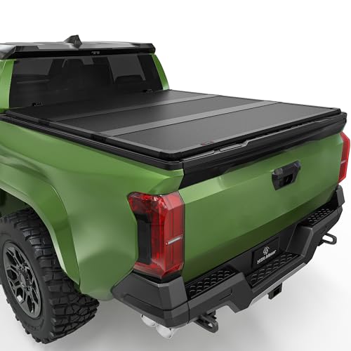 YITAMOTOR FRP Hard Tri Fold Truck Bed Tonneau Cover Fits for Toyota Tacoma 2024 2025 2026 5 ft Bed (Excl. Trail Edition) with Deck Rail System 5' Hard 3-Fold 2024-2026
