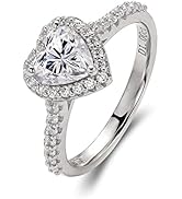 Lorajewel Damen Ringe mit 1 Karat Herz Moissanite Diamant Sterling Silber 925 SilberRinge D-Farbe...