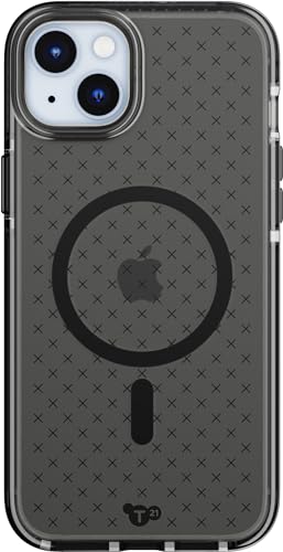 Image of Tech21 Evo Check case for iPhone 15 Plus - Compatible with MagSafe - Impact Protection Case - Smokey /Black
