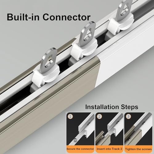Silent 13FT Aluminum Ceiling Track System for Bedroom & Living Room | Sleek Silver Sliding Rod for Curtains, Privacy Dividers & Panels | Easy Installation & Durable Design