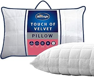 Silentnight Touch of Velvet Quilted Fleecy Medium Support Pillow, white, 74 x 45 cm