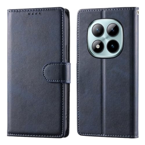 Protection Redmi Note 13 4G antichoc bleu avec pochette portefeuille cuir