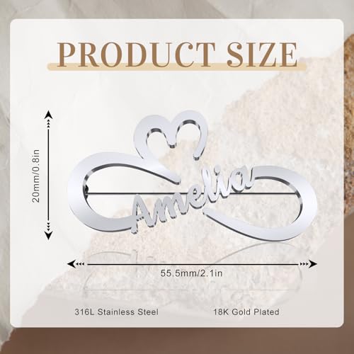 Image of Custom Lapel Pin for Women Men - Name Brooch Pin Personalized Stainless Steel for Wedding Business Party - Gold /Silver /Black Customized Jewelry Gifts