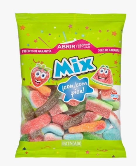 Hacendado Süßigkeiten Mix mit Pica, Gummibonbons Mischung, 6 x 300g Packungen, 1800g Gesamt