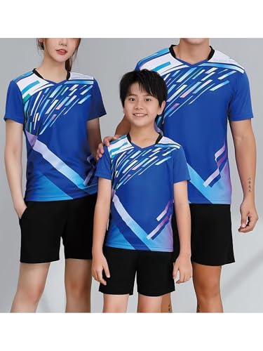 Kids Boys Girls Badminton Suit Short Sleeve T-Shirt & Athletic Shorts Outfit Set for Sports3