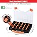 Andalus Tools Organizer Box, Small Parts Storage 18-Compartment Portable Hardware Organizer Removable Plastic Dividers for Screws, Nuts, Bolts, Nails – Orange (1 Pack, 12.75
