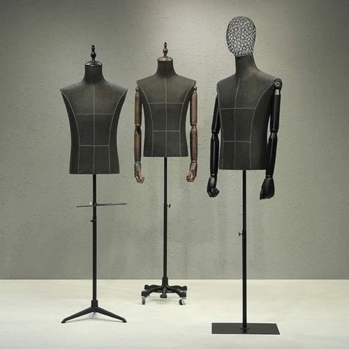 Professional Mannequin Body Tailoring Tailor Dummy Model, The First Metal Wire, with Removable Casters Manikins (Brown One Size)