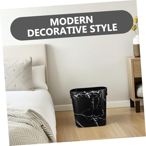 Caneca de basura rectangular de plástico color negro miniatura 3