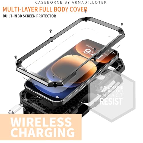 Coque rigide iPhone 16 Pro Gorilla noir antichoc protection robuste durable