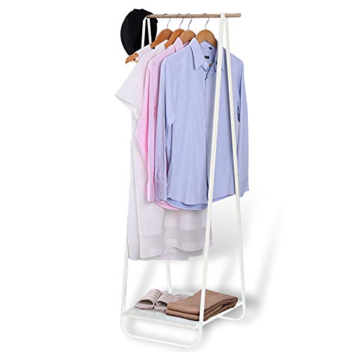 JEFEE Narrow Clothes Rack Simple Garment Racks with Shelf 1-Tier Coat Clothing Organizer