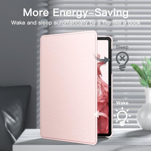 Image of JETech Cover Case for Samsung Galaxy Tab S8 2022 /S7 2020 11-Inch with S Pen Holder, Slim Folio Stand Protective Tablet Cover, Multi-Angle Viewing (Pink Gold)